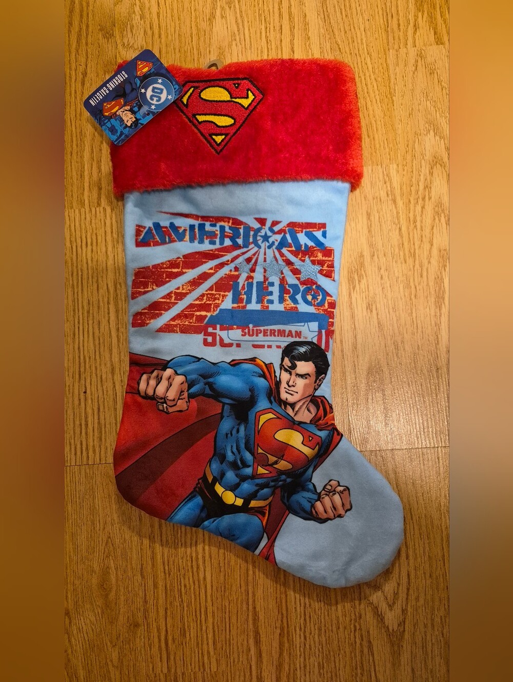 Superman Holiday Stocking NWT By RUZ